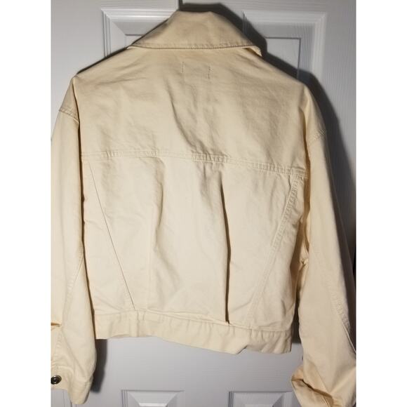 NWT Women's gianni bini Jean Jacket, Small, Cream Ivory, Trucker 100% Cotton - Picture 3 of 7